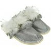 Dámske zateplené strieborné papuče ZORA Dámske zateplené strieborné papuče ZORA