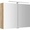 Sapho Riwa - Zrkadlová skrinka s LED osvetlením 70x81x17 cm, 2 dvierka, dub Alabama RIW080-0022 Sapho Riwa - Zrkadlová skrinka s LED osvetlením 70x81x17 cm, 2 dvierka, dub Alabama RIW080-0022