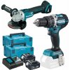 Makita DLX2179TJ1 Aku Sada DGA504Z + DHP484Z + 2x Aku BL1850B v Makpac kufri Makita DLX2179TJ1 Aku Sada DGA504Z + DHP484Z + 2x Aku BL1850B v Makpac kufri