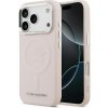 Karl Lagerfeld - Leather with Initial & Metal Logo MagSafe KLHMP17LPGFKLRDP - iPhone 17 Pro - Pink
