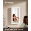 SONGMICS Zamykatelná skrinka na šperky so zrkadlom 55 x 67 x 10 cm biela SONGMICS Zamykatelná skrinka na šperky so zrkadlom 55 x 67 x 10 cm biela