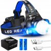 Čelová baterka LED CREE ZOOM + akumulátory Čelová baterka LED CREE ZOOM + akumulátory