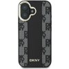 DKNY PU Leather Checkered Pattern Magsafe Zadný Kryt pre iPhone 16 Plus Black (DKHMP16MPCPVSLK)