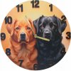 Nástenné hodiny 30 cm - Čierny a zlatý labrador Nástenné hodiny 30 cm - Čierny a zlatý labrador