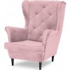 Kreslo ušiak KING CRYSTAL - ružové Kreslo ušiak KING CRYSTAL - ružové