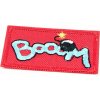 Nažehľovací záplata - BOOOM - modrá, červená - rozmer 6 cm x 3,5 cm BOOOM - červená Nažehľovací záplata - BOOOM - modrá, červená - rozmer 6 cm x 3,5 cm BOOOM - červená