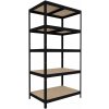 Kovový regál do domácnosti Biedrax 50 x 60 x 240 cm, čierny - 5 políc MDF Kovový regál do domácnosti Biedrax 50 x 60 x 240 cm, čierny - 5 políc MDF