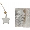 Drevená dekoratívna hviezda biela na zavesenie, 5 ks D4087-01 Drevená dekoratívna hviezda biela na zavesenie, 5 ks D4087-01