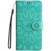 Peňaženkové puzdro Embossing Pattern Slnečnica zelené – Xiaomi 15T Pro Peňaženkové puzdro Embossing Pattern Slnečnica zelené – Xiaomi 15T Pro