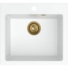 Sink Quality Ferrum 50, kuchynský granitový drez 490x450x195 mm + zlatý sifón, biela, SKQ-FER.W.1K50.XG Sink Quality Ferrum 50, kuchynský granitový drez 490x450x195 mm + zlatý sifón, biela, SKQ-FER.W.1K50.XG