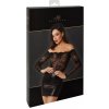 Noir Orgia Exclusive mini šaty čierne XL čipka a wetlook Noir Orgia Exclusive mini šaty čierne XL čipka a wetlook