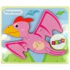 LEAN TOYS Drevené puzzle PTERODAKTYL / PLIOSAURS ružová, modrá LEAN TOYS Drevené puzzle PTERODAKTYL / PLIOSAURS ružová, modrá