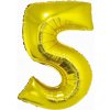Balón Číslo 5 (PÄŤ) Zlatý Gold 85cm Balón Číslo 5 (PÄŤ) Zlatý Gold 85cm