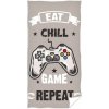 Carbotex Veľká plážová osuška Eat Chill Game & Repeat 90 x 180 cm