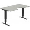 Pracovný stôl Motion Ergo, PO, 3S, 160x61-128x90 cm, sivá/čierna Pracovný stôl Motion Ergo, PO, 3S, 160x61-128x90 cm, sivá/čierna