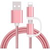 Bomba Micro USB, iPhone kábel 2v1 Farba: Ružová Bomba Micro USB, iPhone kábel 2v1 Farba: Ružová