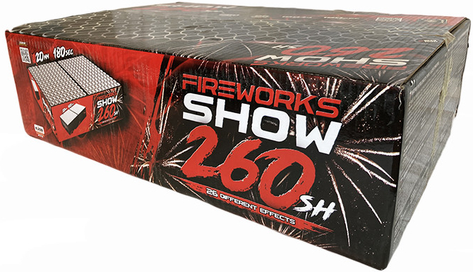 Fireworks Kompaktný ohňostroj Show 260 rán 20 mm
