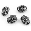 Kovová koncovka na šnúru Ø5 mm / ozdoba lebka - 4 ks 1 nikel čierny