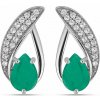 Nefertitis Náušnice strieborné s brúsenými smaragdmi a zirkónmi Ag 043304 EM NF49381 - 1,6 cm, 3,3 g Nefertitis Náušnice strieborné s brúsenými smaragdmi a zirkónmi Ag 043304 EM NF49381 - 1,6 cm, 3,3 g