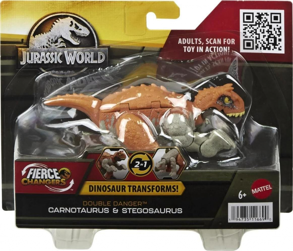 Jurassic World Fierce Changers Carnosaurus na Stegosaurus