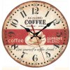Veselá Stena Drevené nástenné hodiny Ranná káva