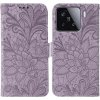 Peňaženkové kožené puzdro Lace Flower na Xiaomi 15 - Fialová Peňaženkové kožené puzdro Lace Flower na Xiaomi 15 - Fialová