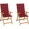 Záhradná stolička 2 ks teak / látka Dekorhome Záhradná stolička 2 ks teak / látka Dekorhome