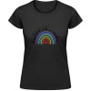 Akciové Dámske Tričko Soft-Style Gildan - Dúha s nápisom - Beautiful like a rainbow - Čierna - S - Dámske Akciové Dámske Tričko Soft-Style Gildan - Dúha s nápisom - Beautiful like a rainbow - Čierna - S - Dámske