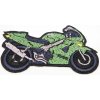 Nažehľovacia záplata - motorka - zelená - rozmer 8,5 cm x 5,5 cm Nažehľovacia záplata - motorka - zelená - rozmer 8,5 cm x 5,5 cm