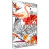 Vertikálny foto obraz sklenený Plameňáci a květiny 50x100 cm Vertikálny foto obraz sklenený Plameňáci a květiny 50x100 cm