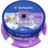 Verbatim 25ks DVD+R DL 8.5GB 8x / Injekt Printable / Spindl (43667) Verbatim 25ks DVD+R DL 8.5GB 8x / Injekt Printable / Spindl (43667)