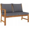 Záhradná lavica, 114,5 cm, tmavosivé vankúše, akáciové drevo Záhradná lavica, 114,5 cm, tmavosivé vankúše, akáciové drevo