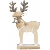 Clayre & Eef Vianočné drevená dekorácia Jeleň s hviezdičkou - 17 * 5 * 23 cm - Clayre & Eef Clayre & Eef Vianočné drevená dekorácia Jeleň s hviezdičkou - 17 * 5 * 23 cm - Clayre & Eef