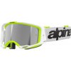 Okuliare ALPINESTARS Vision 8 Wordmark (biela/žltá fluo, zrkadlové strieborné plexi) Okuliare ALPINESTARS Vision 8 Wordmark (biela/žltá fluo, zrkadlové strieborné plexi)