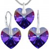 Súprava strieborná Srdce Heliotrope Swarovski Elements LSW007S