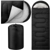 Turistický spacák múmia 2v1 210 × 75 cm s kapucňou, čierny Turistický spacák múmia 2v1 210 × 75 cm s kapucňou, čierny