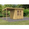 Drevený záhradný domček 370 x 236 cm s prístavkom Dekorhome Drevený záhradný domček 370 x 236 cm s prístavkom Dekorhome