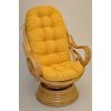 Nábytek PEGAS Ratanové houpací křeslo Swivel medové polstr žlutý melír Nábytek PEGAS Ratanové houpací křeslo Swivel medové polstr žlutý melír