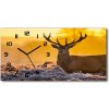 Vodorovné Sklenené hodiny na stenu Jeleň východ slnka 60x30 cm Vodorovné Sklenené hodiny na stenu Jeleň východ slnka 60x30 cm