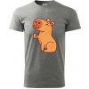 Kapybara s palcom hore - Klasické pánske tričko vyššej gramáže - 4XL ( Tmavosivý melír ) Kapybara s palcom hore - Klasické pánske tričko vyššej gramáže - 4XL ( Tmavosivý melír )