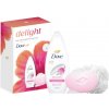 Dove Petal Soft sprchovací gél 250 ml + tuhé mydlo 90 g + špongia darčeková sada Dove Petal Soft sprchovací gél 250 ml + tuhé mydlo 90 g + špongia darčeková sada