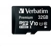 Karta VERBATIM MicroSDHC 32GB Premium, U1 + SD adaptér 44083 Karta VERBATIM MicroSDHC 32GB Premium, U1 + SD adaptér 44083