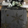 Takoy Vianočný zamatový behúň na stôl 40x140 cm čierny s vločkami-HF-473016 | 40 x 140 cm Takoy Vianočný zamatový behúň na stôl 40x140 cm čierny s vločkami-HF-473016 | 40 x 140 cm