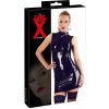 Late X Mini Latexové Šaty Čierne s Golierom XL Late X Mini Latexové Šaty Čierne s Golierom XL
