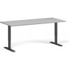 Výškovo nastaviteľný stôl, 180x80 cm, 2 motory, čierna podnož, sivá Výškovo nastaviteľný stôl, 180x80 cm, 2 motory, čierna podnož, sivá