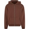 Build your Brand Hebká pánska mikina na zips Fluffy Čokoládová