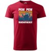 Sablio Tričko s potlačou PEW PEW MADAFAKAS - červené L Sablio Tričko s potlačou PEW PEW MADAFAKAS - červené L