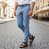 Pánske športové modré sandále s koženými vložkami MJARTAN 2704-N26 Pánske športové modré sandále s koženými vložkami MJARTAN 2704-N26