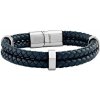 Silvego Pánsky kožený náramok Muff modročierny s ozdobami z chirurgickej ocele KMM109096 Silvego Pánsky kožený náramok Muff modročierny s ozdobami z chirurgickej ocele KMM109096