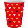 Papierové kelímky XoXo so srdiečkami - červené Papierové kelímky XoXo so srdiečkami - červené